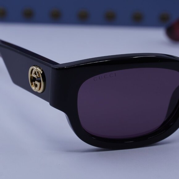 Gucci GG1667SK 003 Rectangle Sunglasses - Black/Havana/Violet - Picture 2 of 11